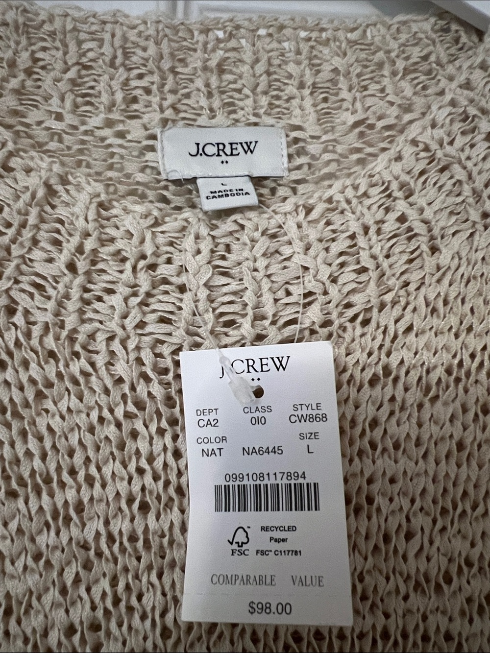 J. Crew Neutral Marled Scoopneck Sweater - Picture 2 of 4